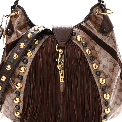 Gucci Crystal Monogram Fringe Babouska Hobo 8 of 12