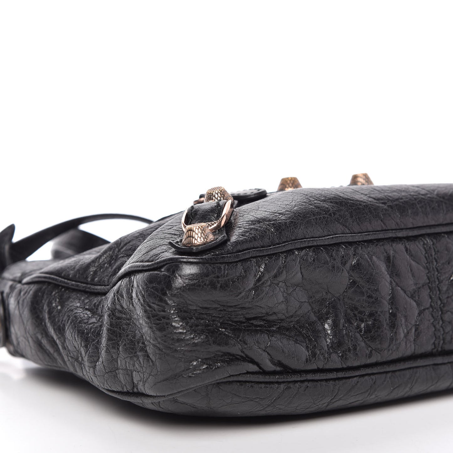 Agneau Giant 12 Rose Gold Hardware Hip Black