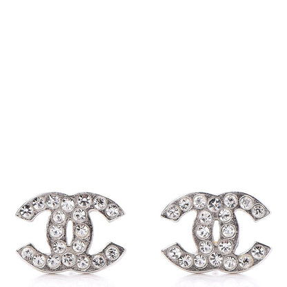 Chanel Crystal Mini Timeless CC Earrings Silver 1 of 4