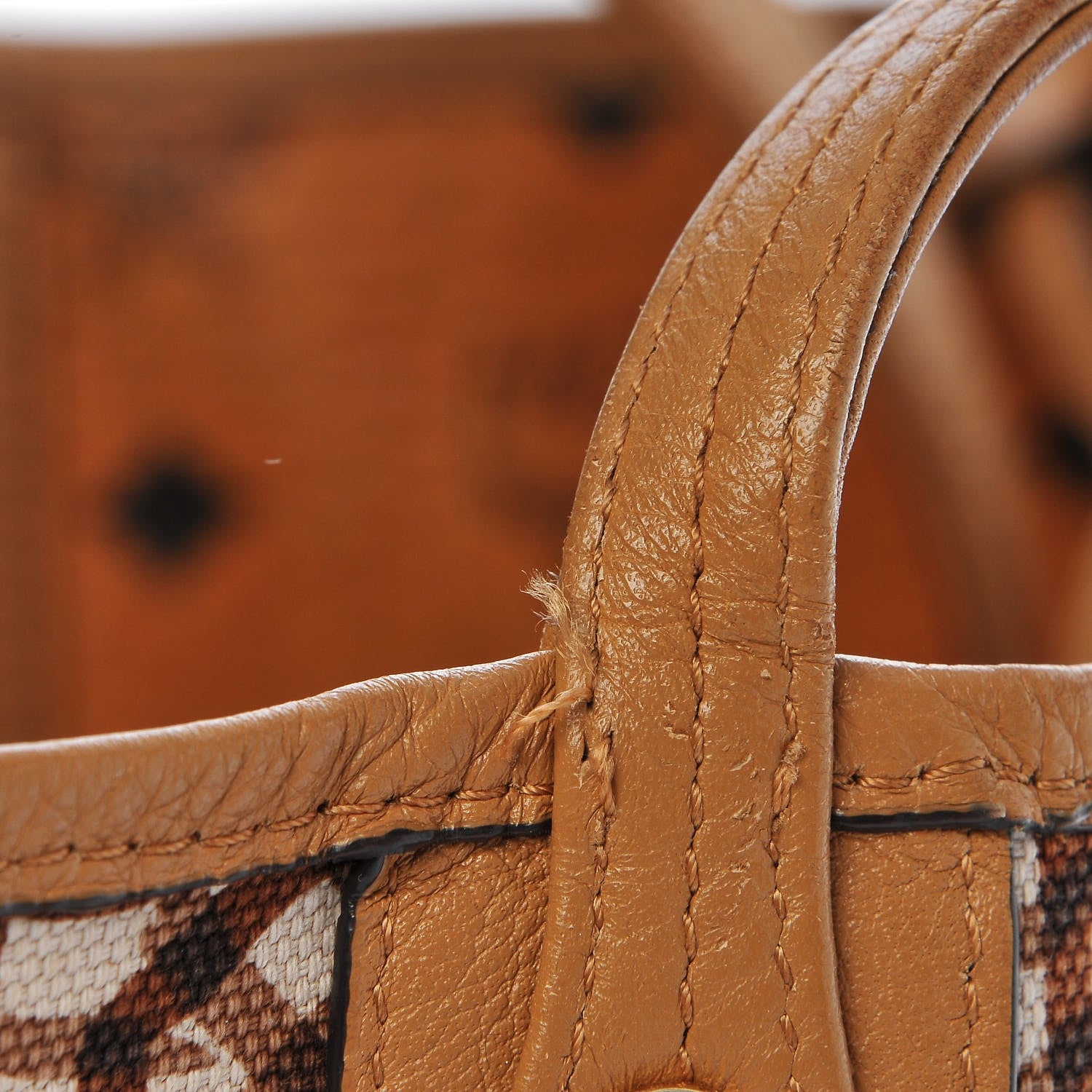 MCM Visetos Medium Liz Reversible Shopper Tote Cognac 8 of 15