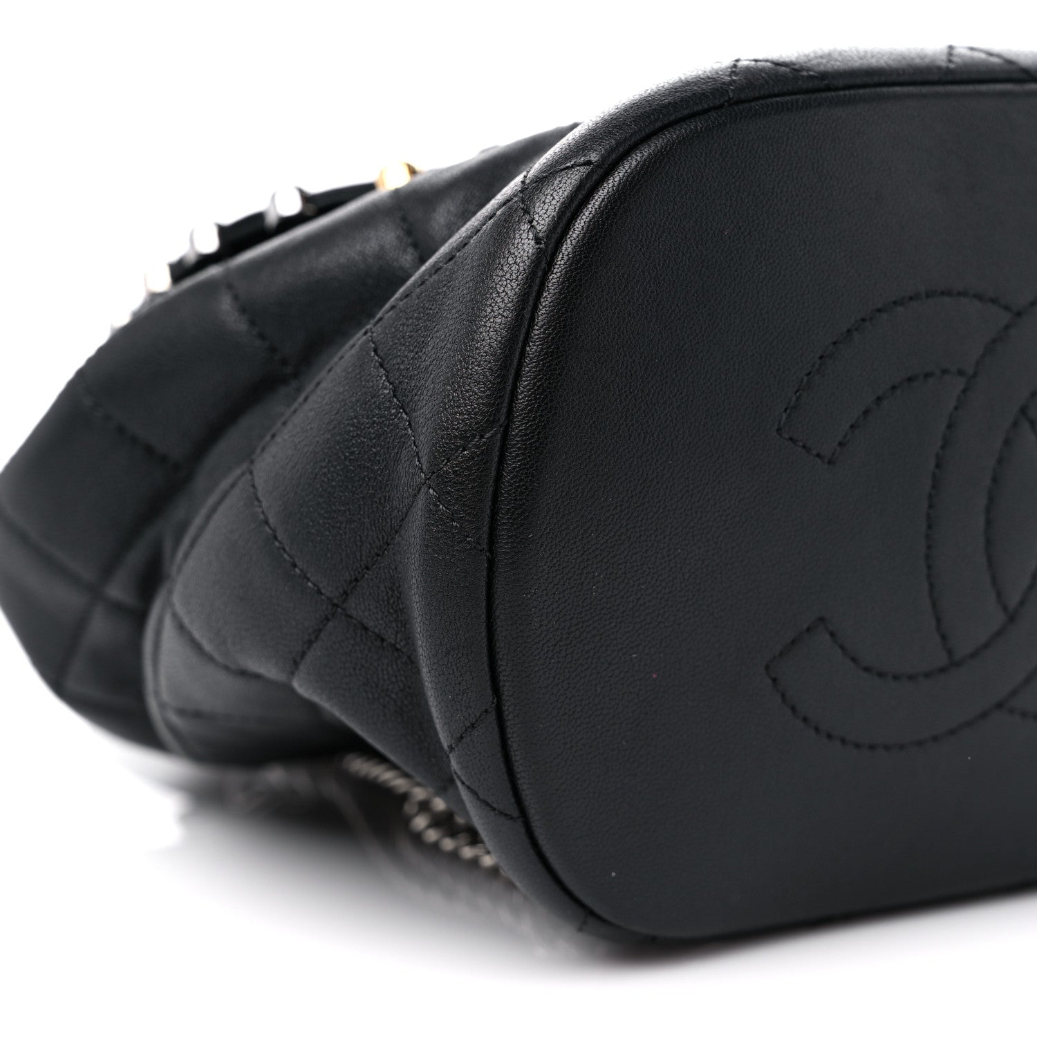 Chanel Lambskin Quilted Metallic Bubble Backpack Black 9 of 12