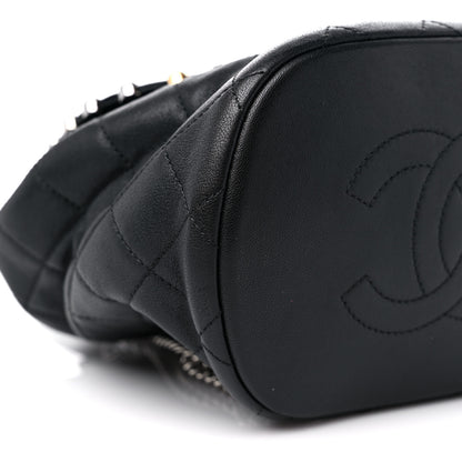 Chanel Lambskin Quilted Metallic Bubble Backpack Black 9 of 12