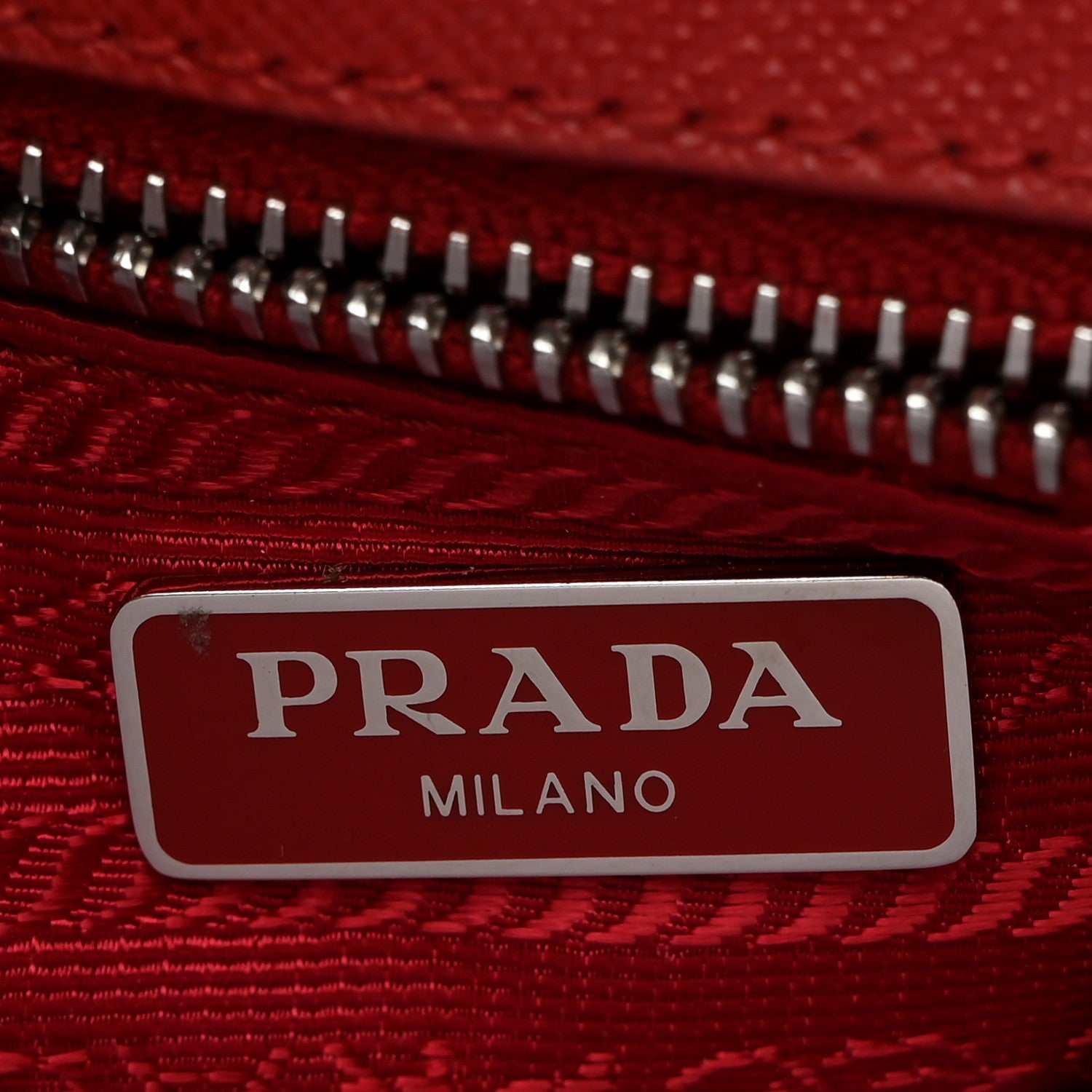 Prada Saffiano Tessuto Nylon Chain Shoulder Bag Rosso 6 of 13