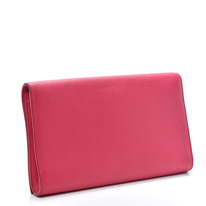 Saint Laurent Calfskin Monogram Large Belle De Jour Clutch Lipstick Fuchsia 3 of 6