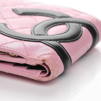 Chanel Calfskin Quilted Cambon Bi-Fold Wallet Pink Black 8 of 11