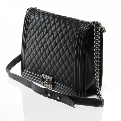 Chanel Calfskin Quilted Large Boy Flap Black 6 of 8