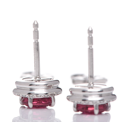 Tiffany Platinum Diamond Rubellite Soleste Earrings 3 of 5