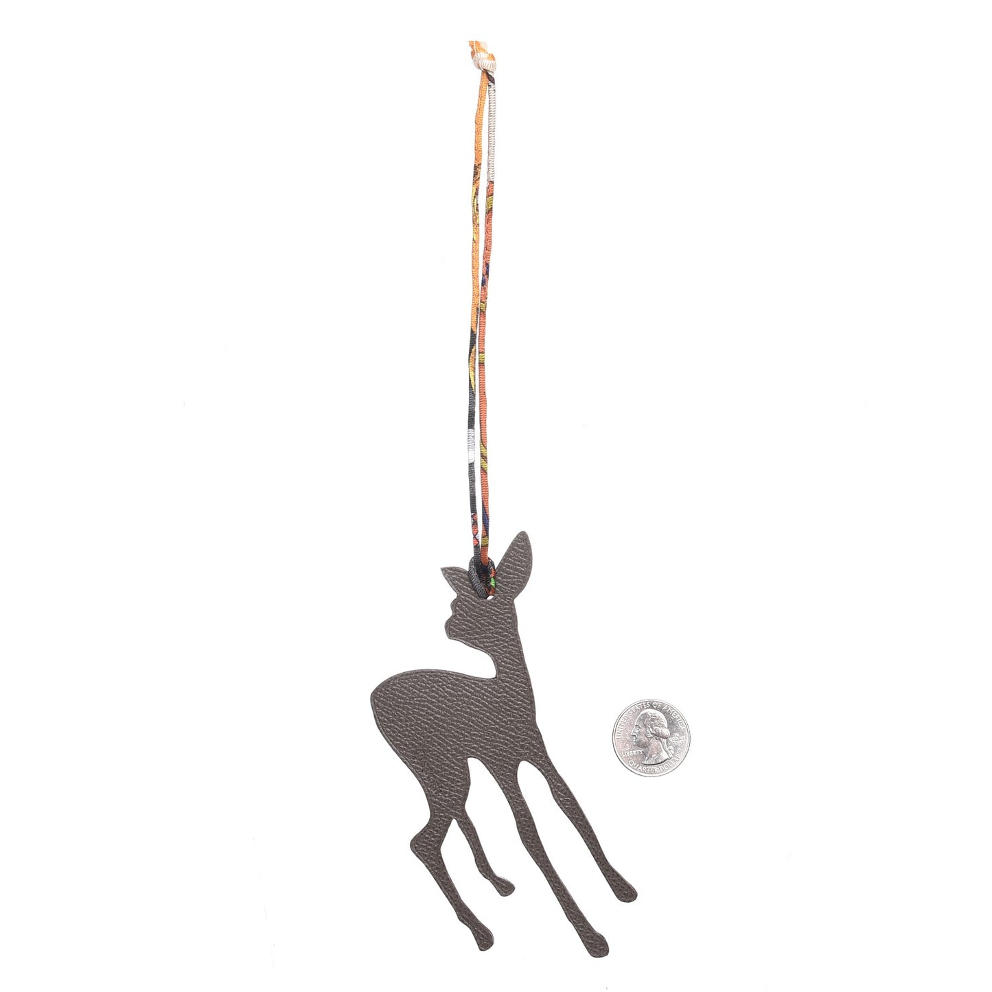 Togo Epsom Petit H Deer Bag Charm Rouge Pivoine