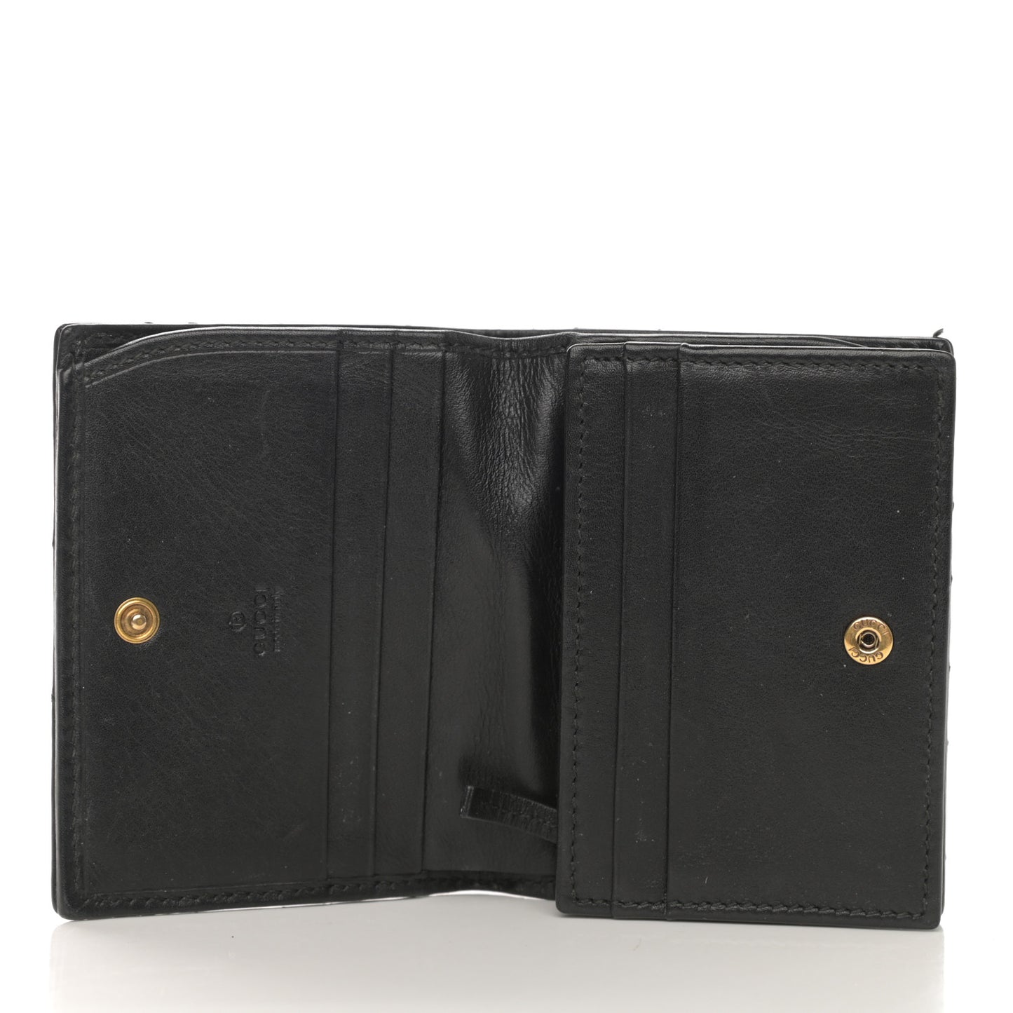 Calfskin Matelasse GG Marmont Card Case Wallet Black