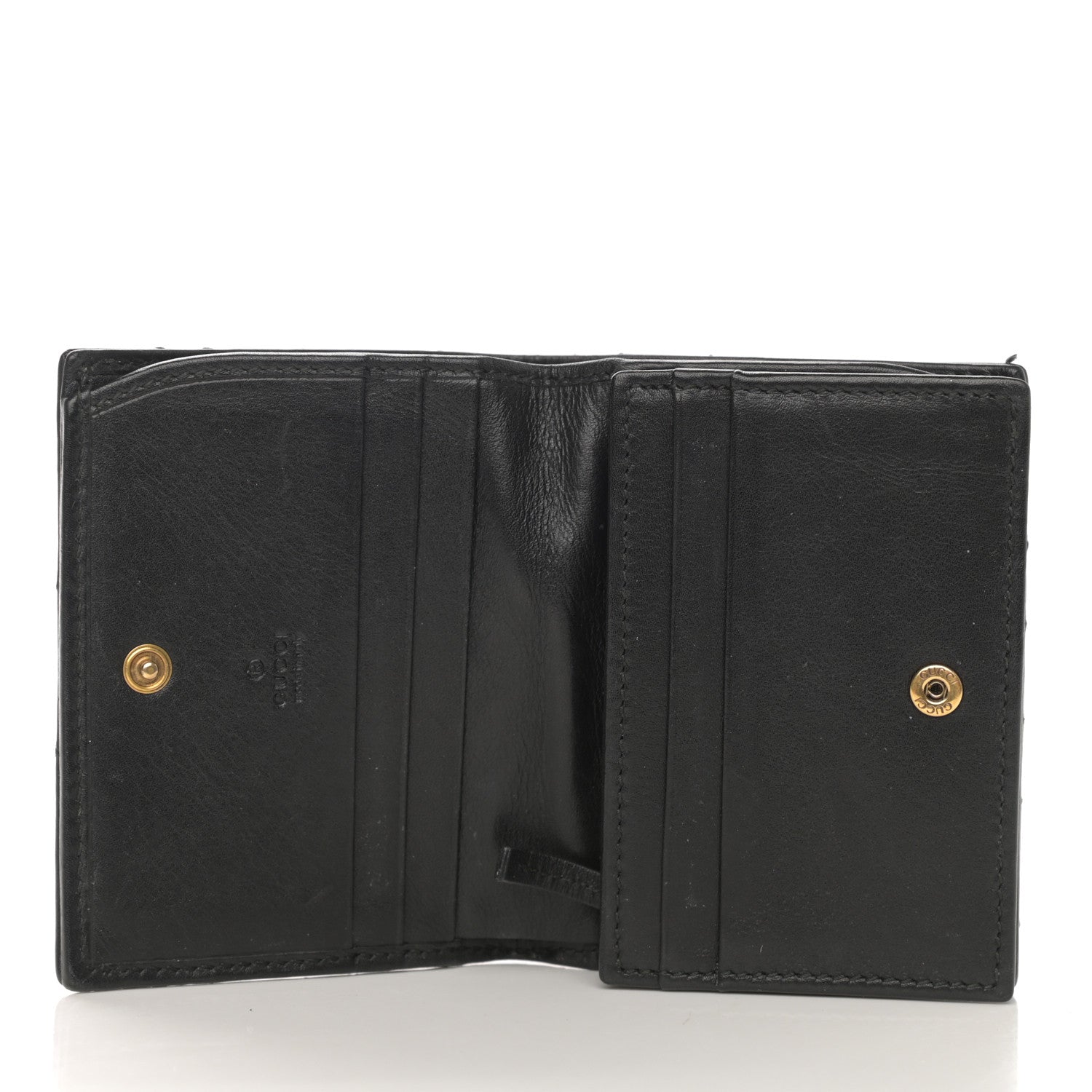 Gucci Calfskin Matelasse GG Marmont Card Case Wallet Black 5 of 10