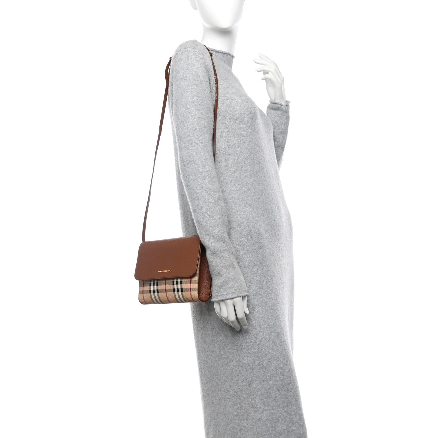 Burberry Haymarket Check Small Loxley Crossbody Bright Toffee 3 of 13