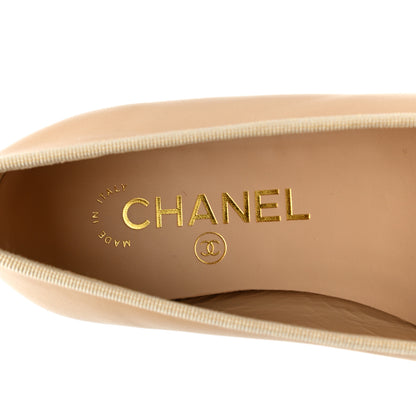 Chanel Lambskin Cap Toe Ballerina Flats 36.5 Beige Black 7 of 9