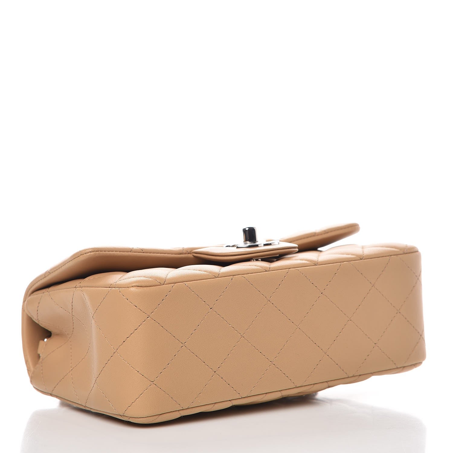Chanel Lambskin Quilted Mini Rectangular Flap Beige 4 of 8