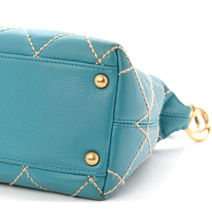 Chanel Calfskin Wild Stitch Surpique Hobo Blue 10 of 10