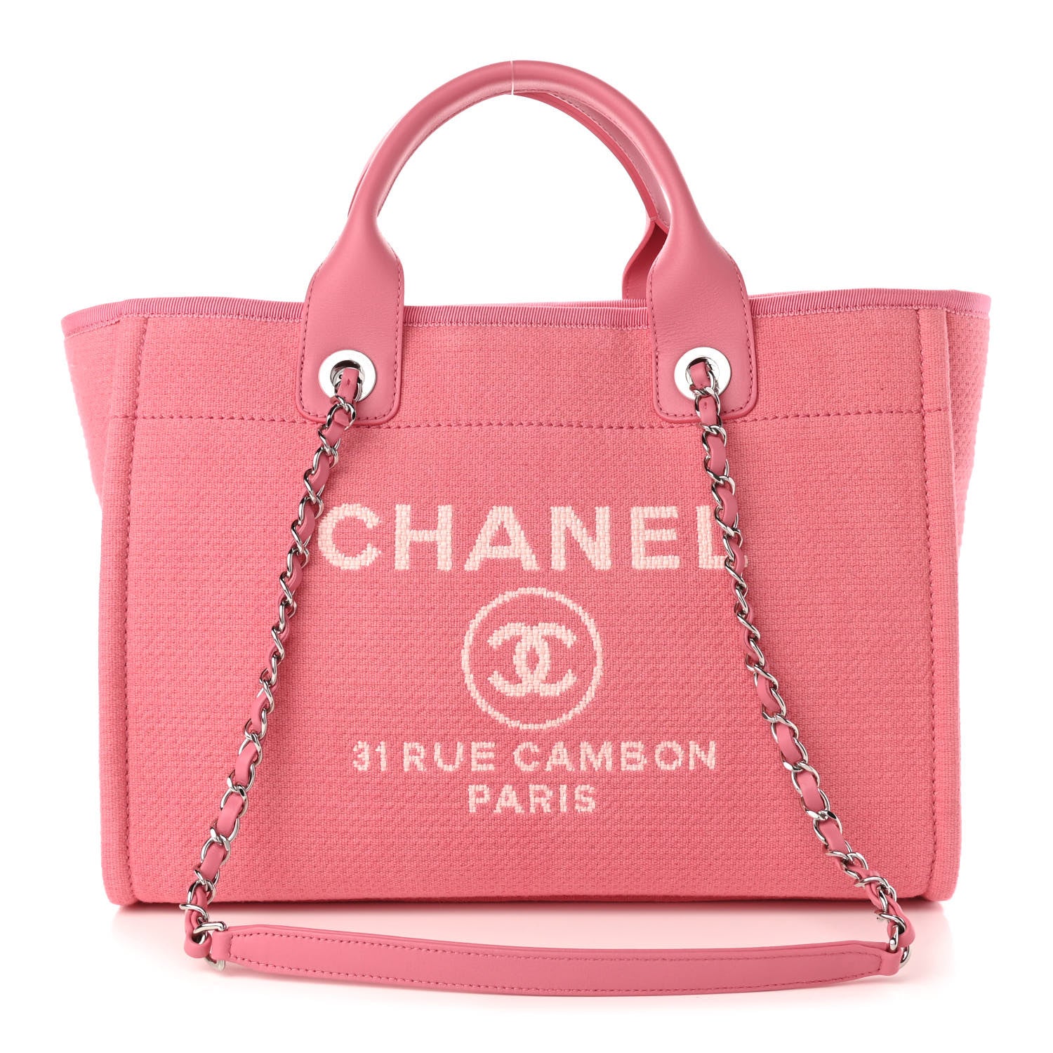 Chanel Mixed Fibers Small Deauville Tote Pink 2 of 10