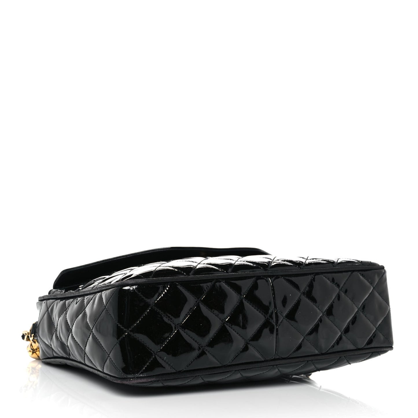 Patent Quilted Tassel Camera Case Black
