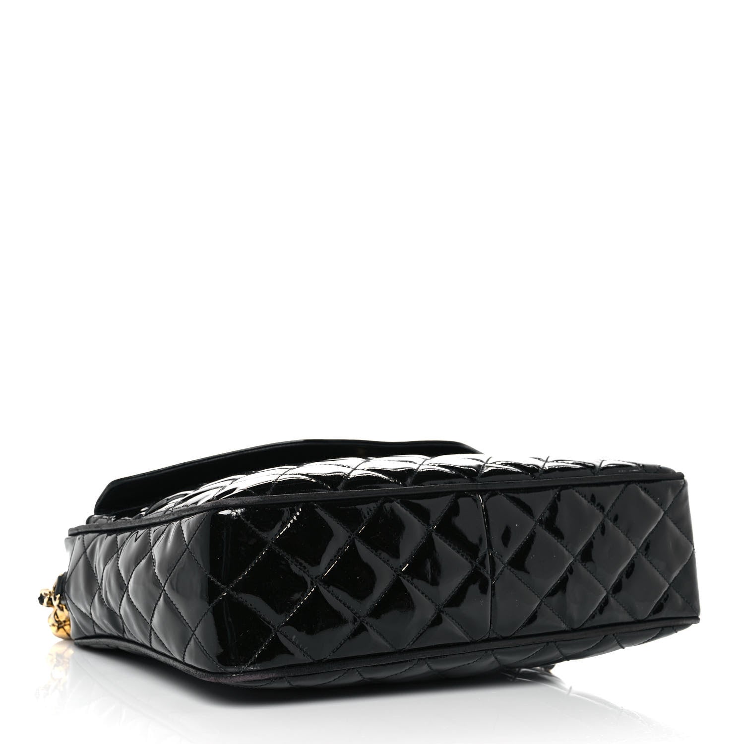Chanel Patent Quilted Tassel Camera Case Black 4 of 12