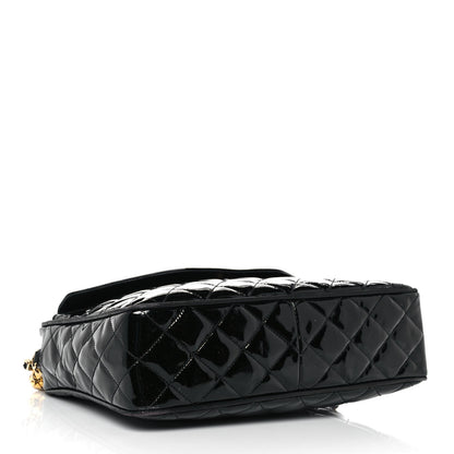 Chanel Patent Quilted Tassel Camera Case Black 4 of 12