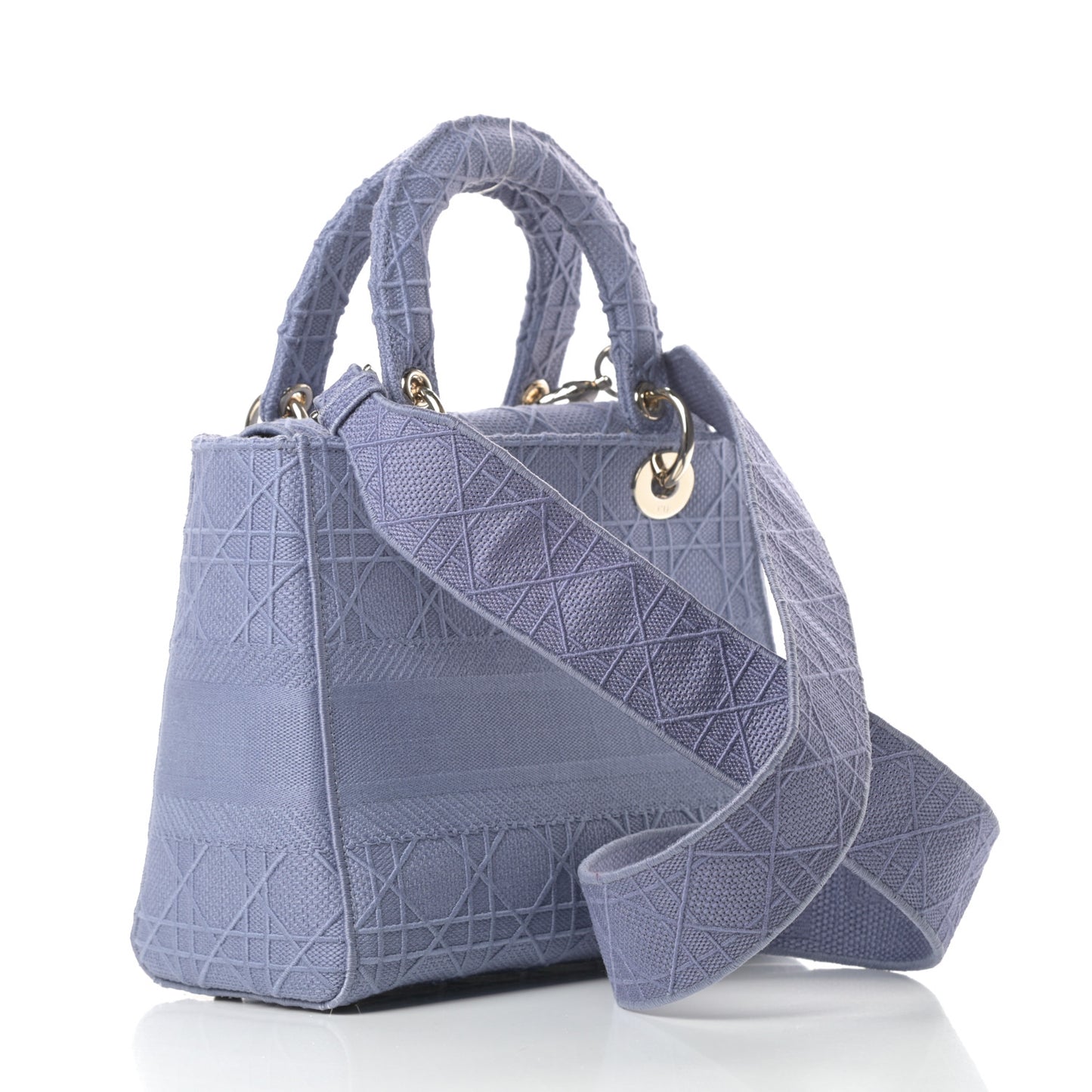 Canvas Embroidered Cannage Medium Lady D-Lite Blue