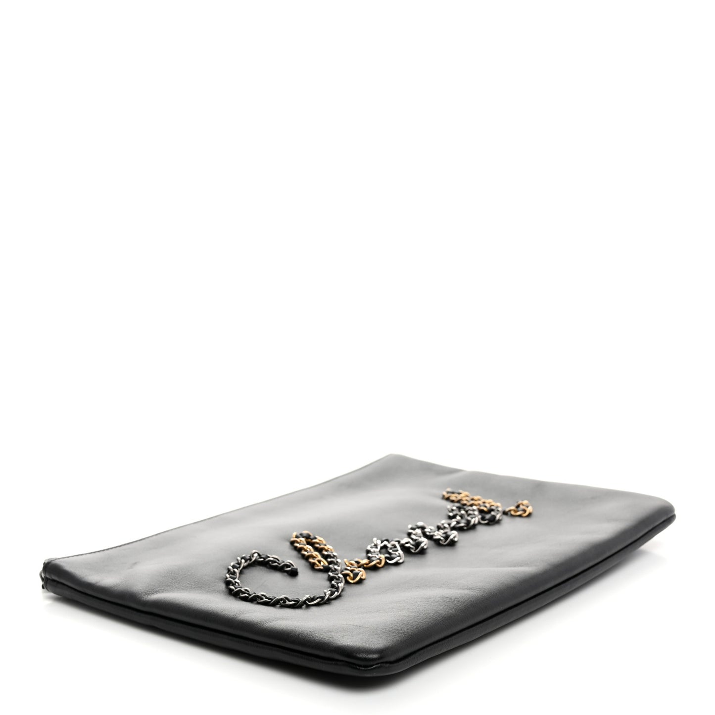 Calfskin Chain 20s Signe Medium Cosmetic Case Black