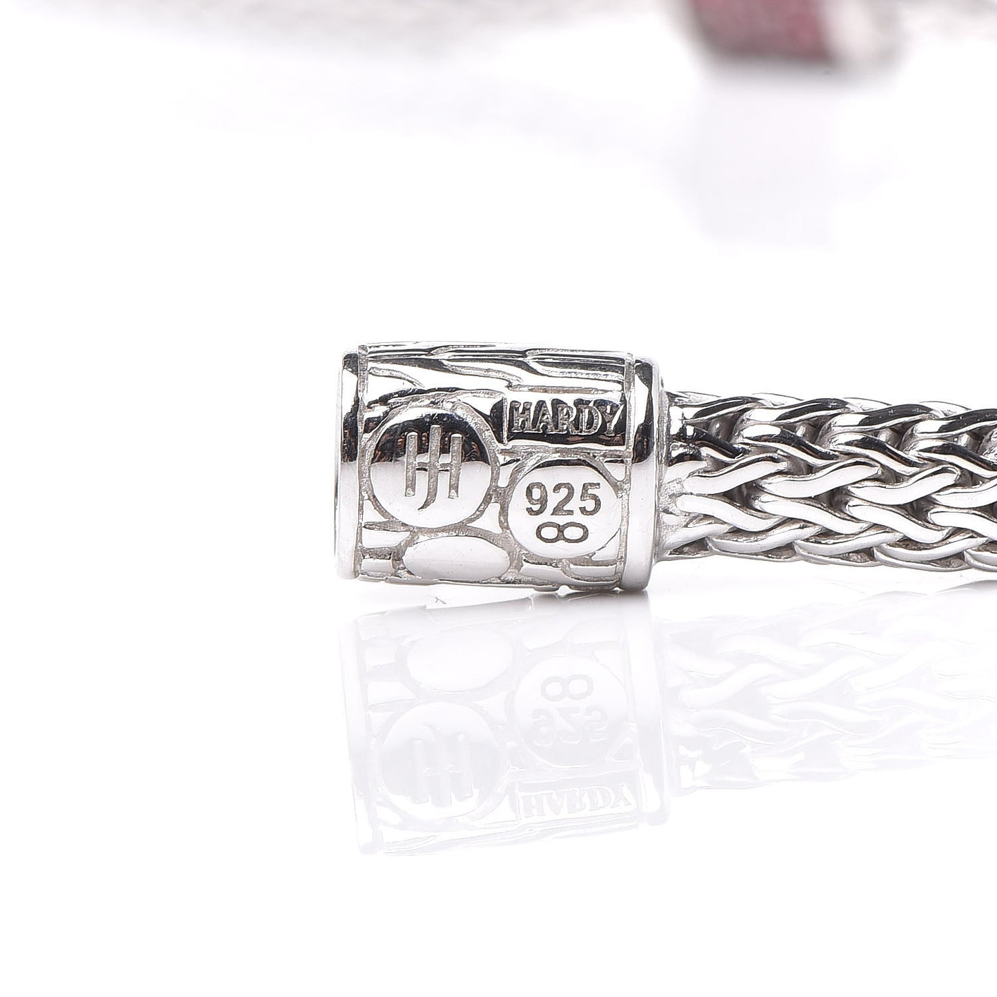 Sterling Silver Red Spinel 4 Station Classic Chain Bracelet