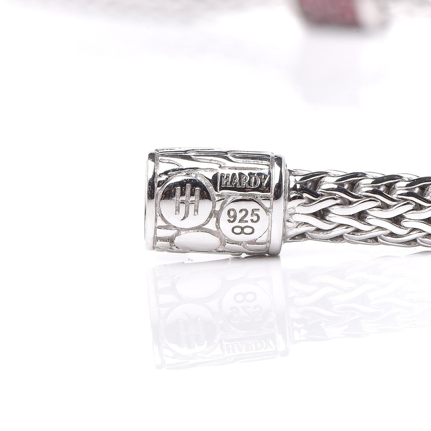 John Hardy Sterling Silver Red Spinel 4 Station Classic Chain Bracelet 5 of 5