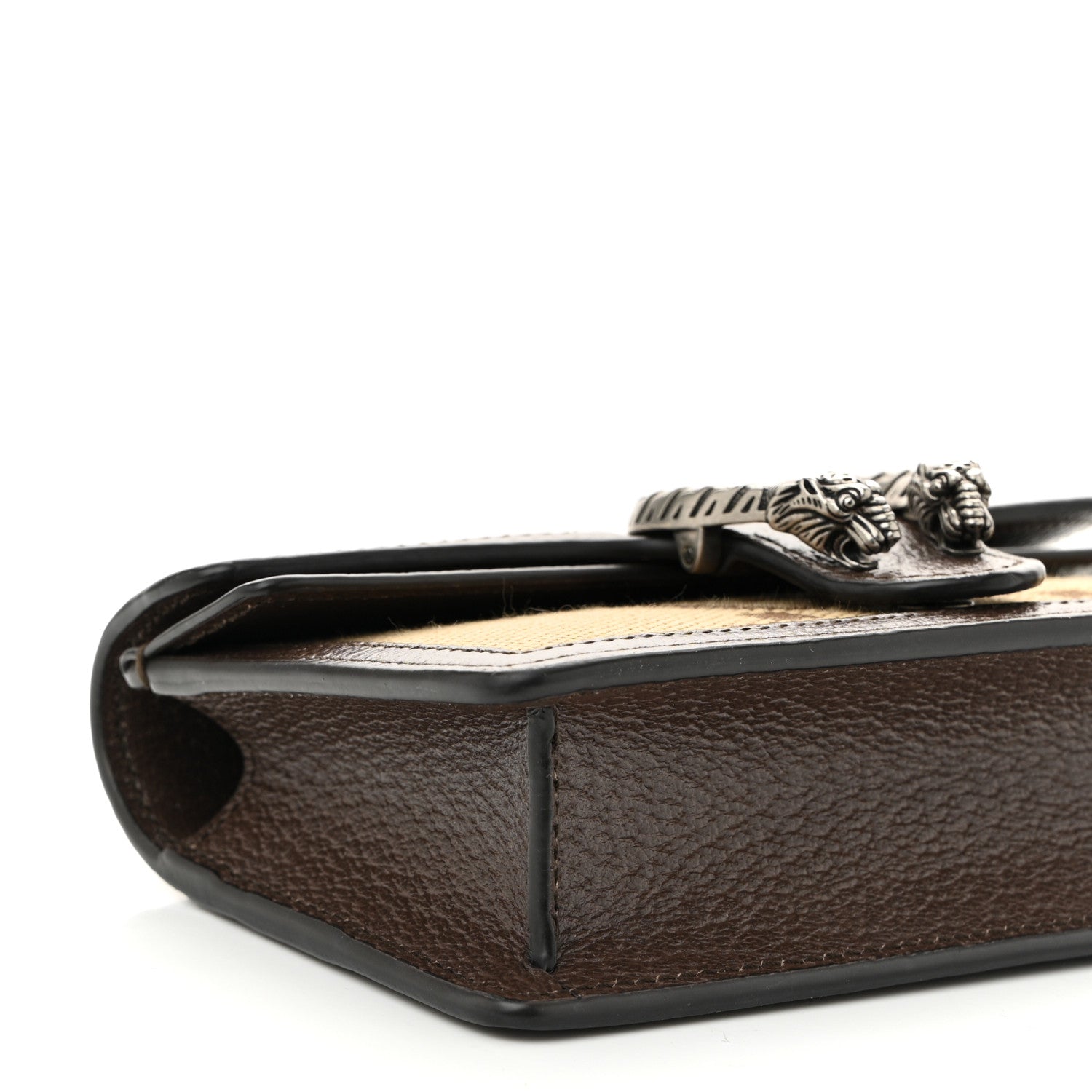 Gucci Monogram Jumbo GG Textured Dollar Calfskin Super Mini Dionysus Shoulder Bag Camel Ebony New Acero 9 of 11