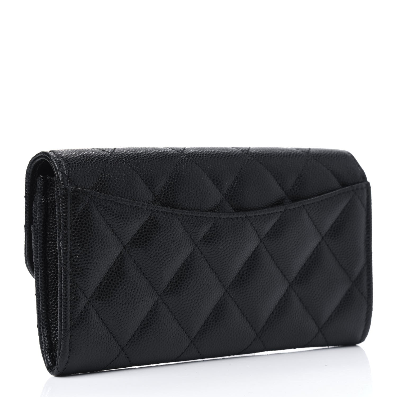 Chanel Caviar Quilted Medium Gusset Flap Wallet Black 2 of 4