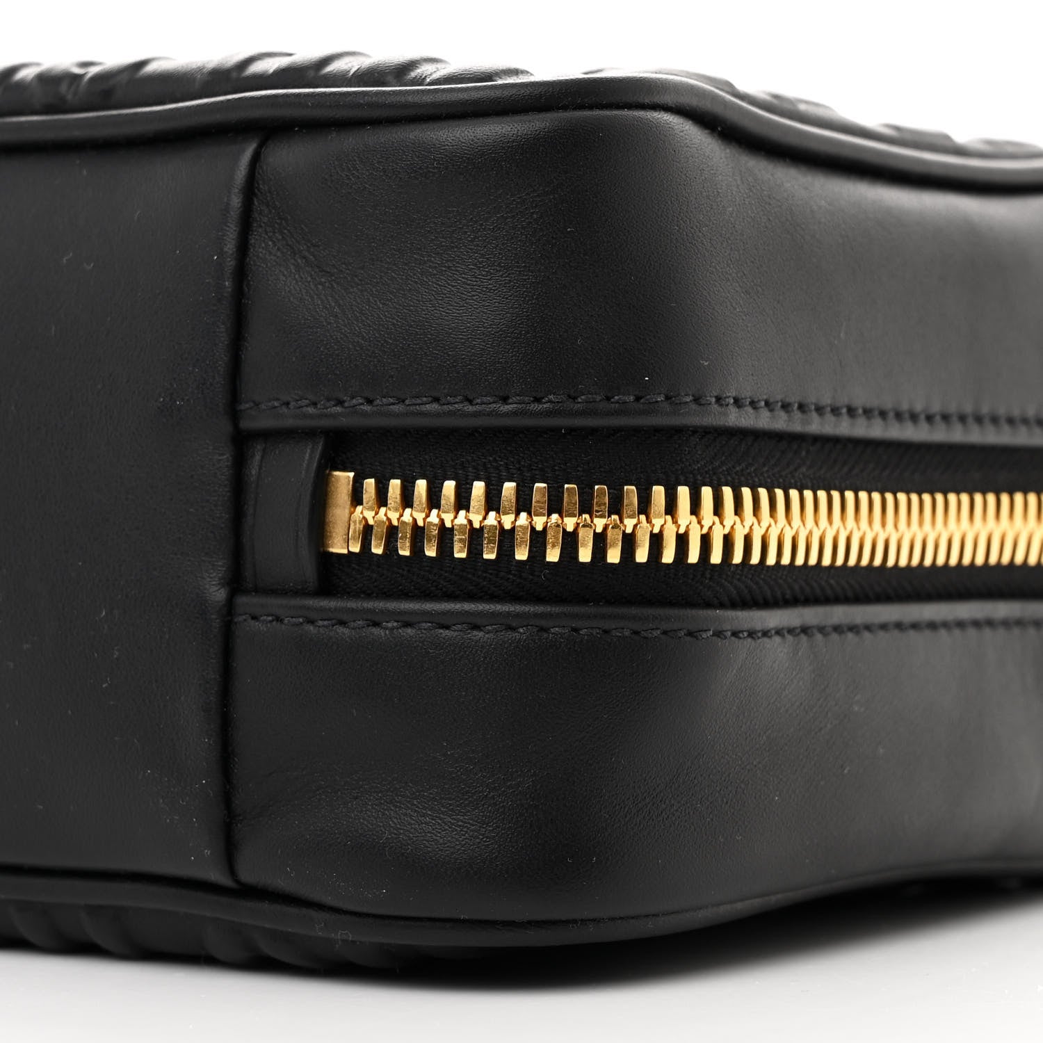 Miu Miu Softy Calfskin Logo Embossed Camera Bag Black 10 of 11