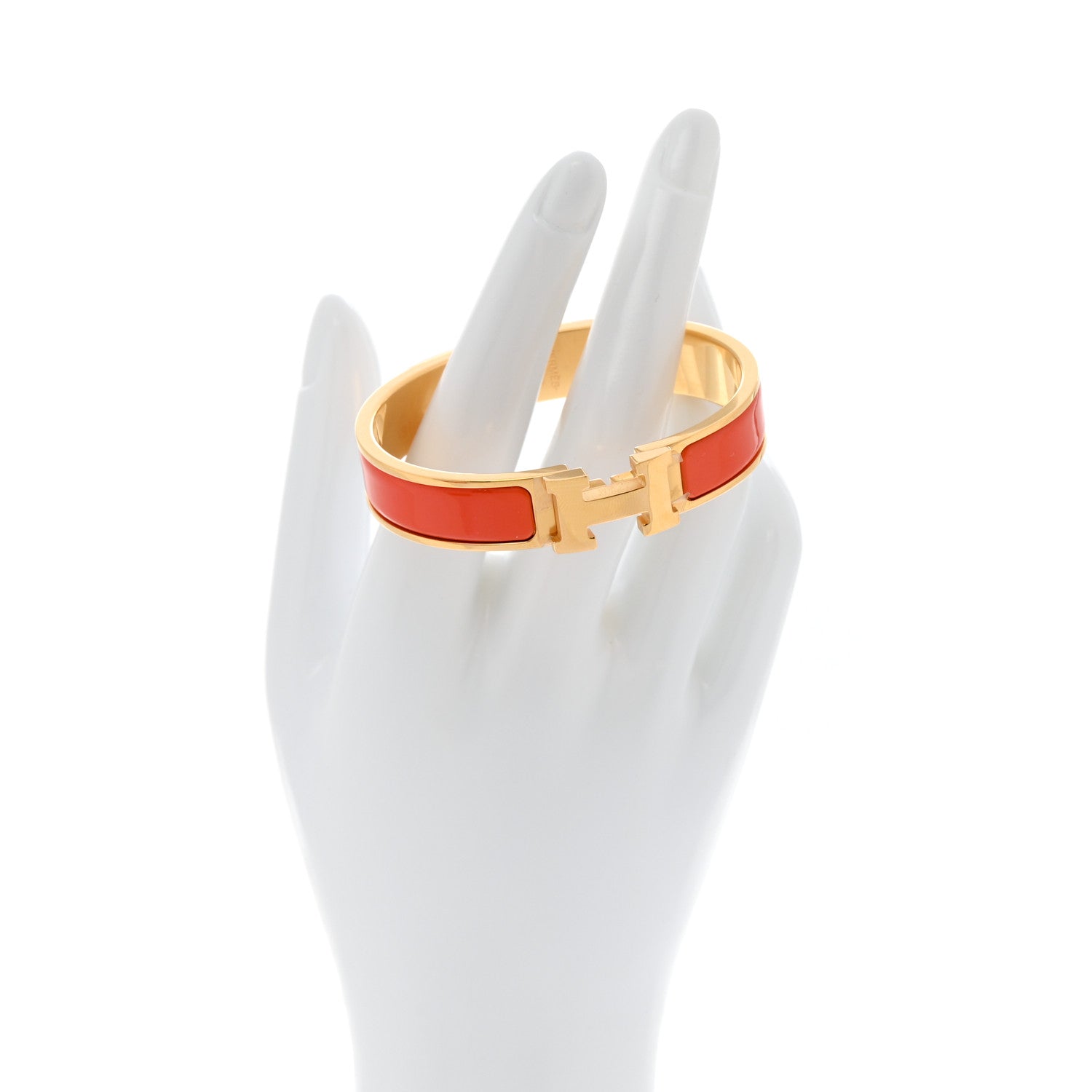 Hermes Enamel Narrow Clic Clac H Bracelet PM Orange 2 of 6