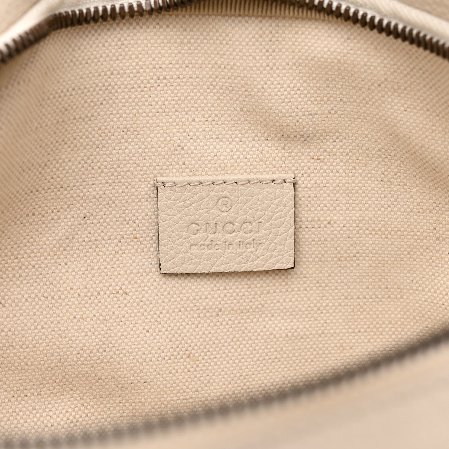 Gucci Grained Calfskin Logo Belt Bag White 6 of 10