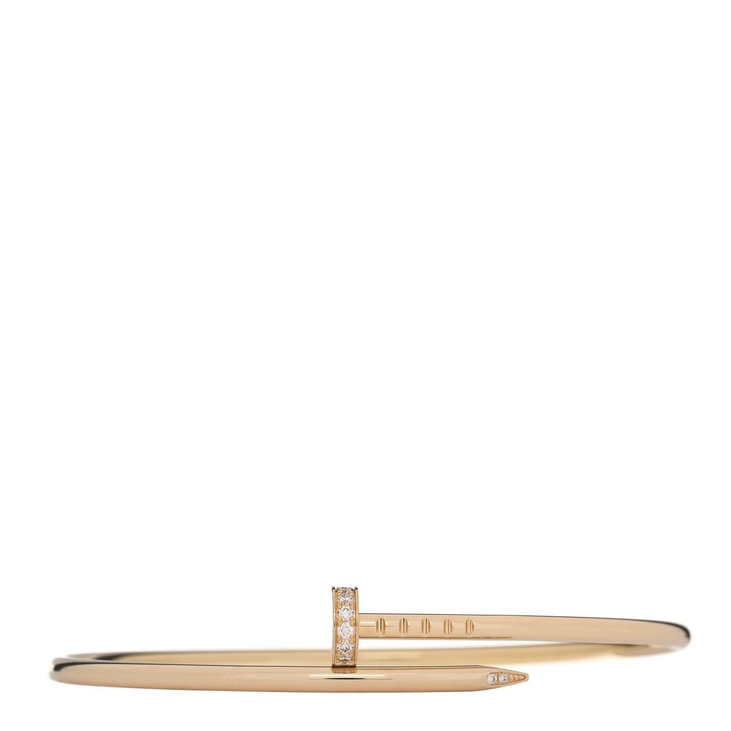 Cartier 18K Yellow Gold Diamond Small Juste Un Clou Bracelet 17 1 of 7