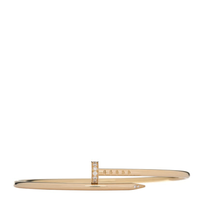Cartier 18K Yellow Gold Diamond Small Juste Un Clou Bracelet 17 1 of 7