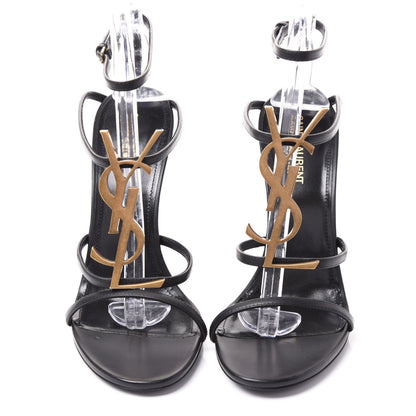Saint Laurent Calfskin Cassandra 110 Sandals 39 Black 3 of 8