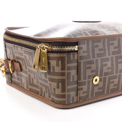 Fendi Glazed Fabric FF 1974 Karligraphy Small Travel Bag Mogano Panna 5 of 9