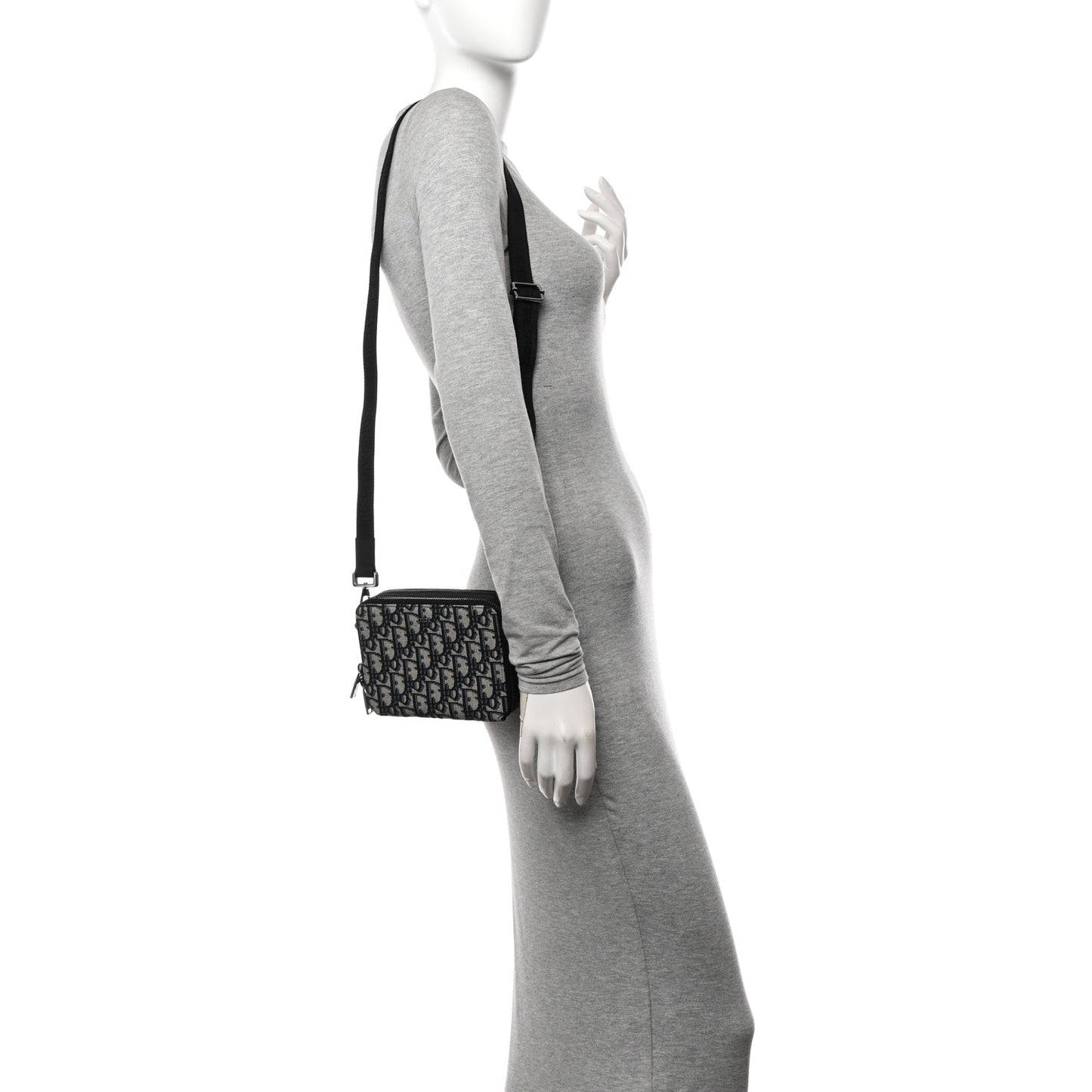 Oblique Pouch Beige Black