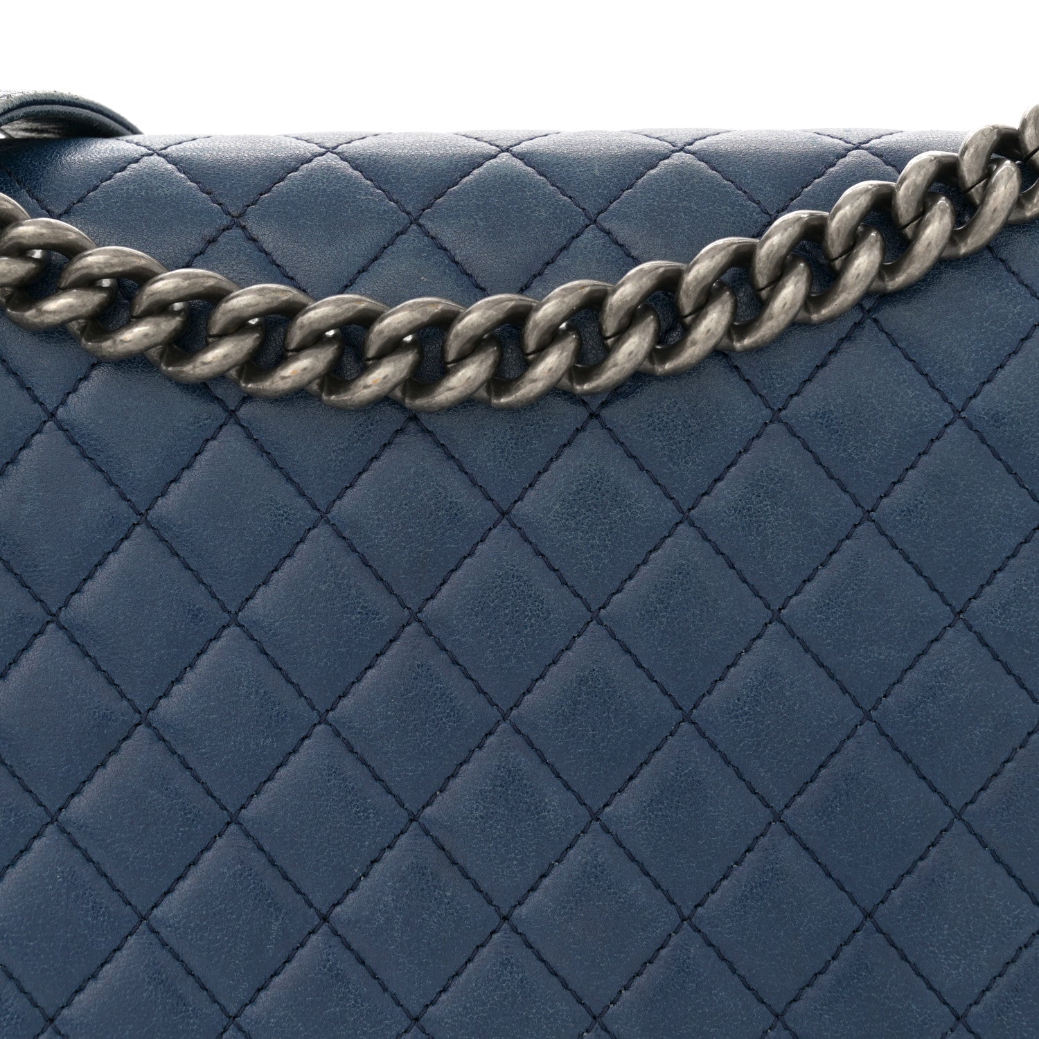 Chanel Lambskin Quilted New Medium Boy Flap Blue 8 of 17