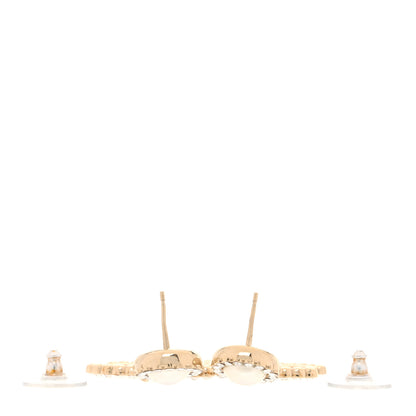 Chanel Crystal Pearl Bow-tiful CC Drop Earrings Gold 3 of 6