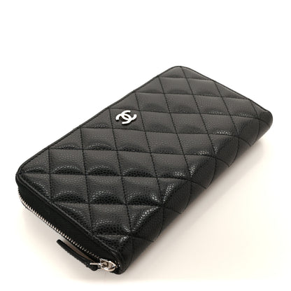 Chanel Caviar Quilted Large Gusset Zip Around Wallet Black 4 of 10