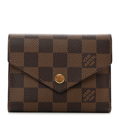 Louis Vuitton Damier Ebene Victorine Wallet Rose Ballerine 1 of 7