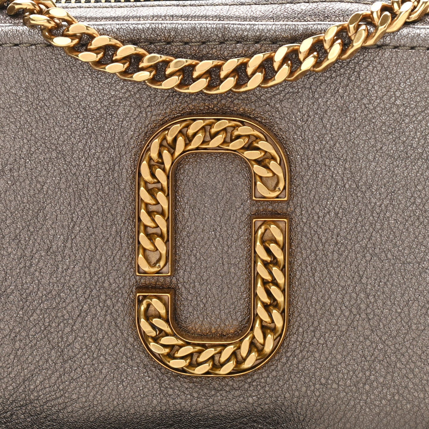 Metallic Grained Calfskin Glam Shot Crossbody Bronze