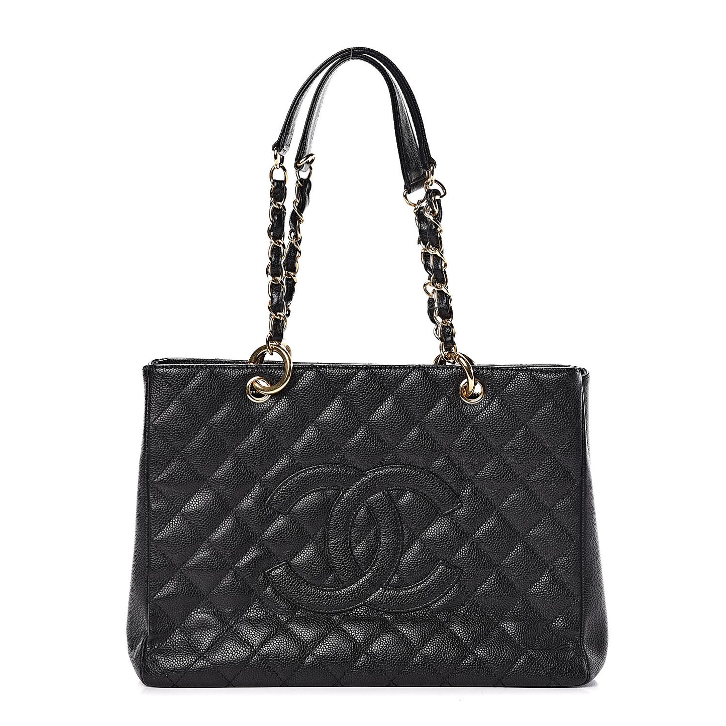 Caviar Quilted Grand Shopping Tote GST Black