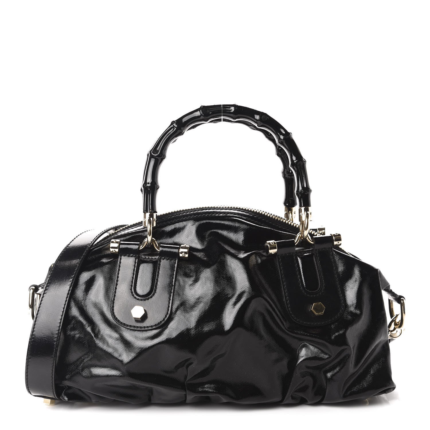 Gucci Dialux Pop Bamboo Top Handle Tote Black 1 of 10