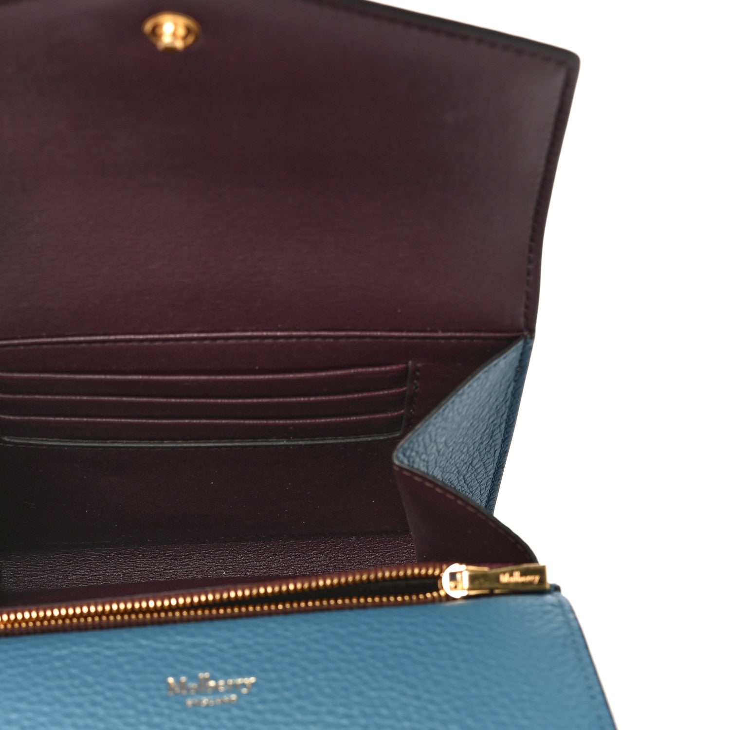Mulberry Small Classic Grain Medium Harlow Wallet Steel Blue 5 of 12