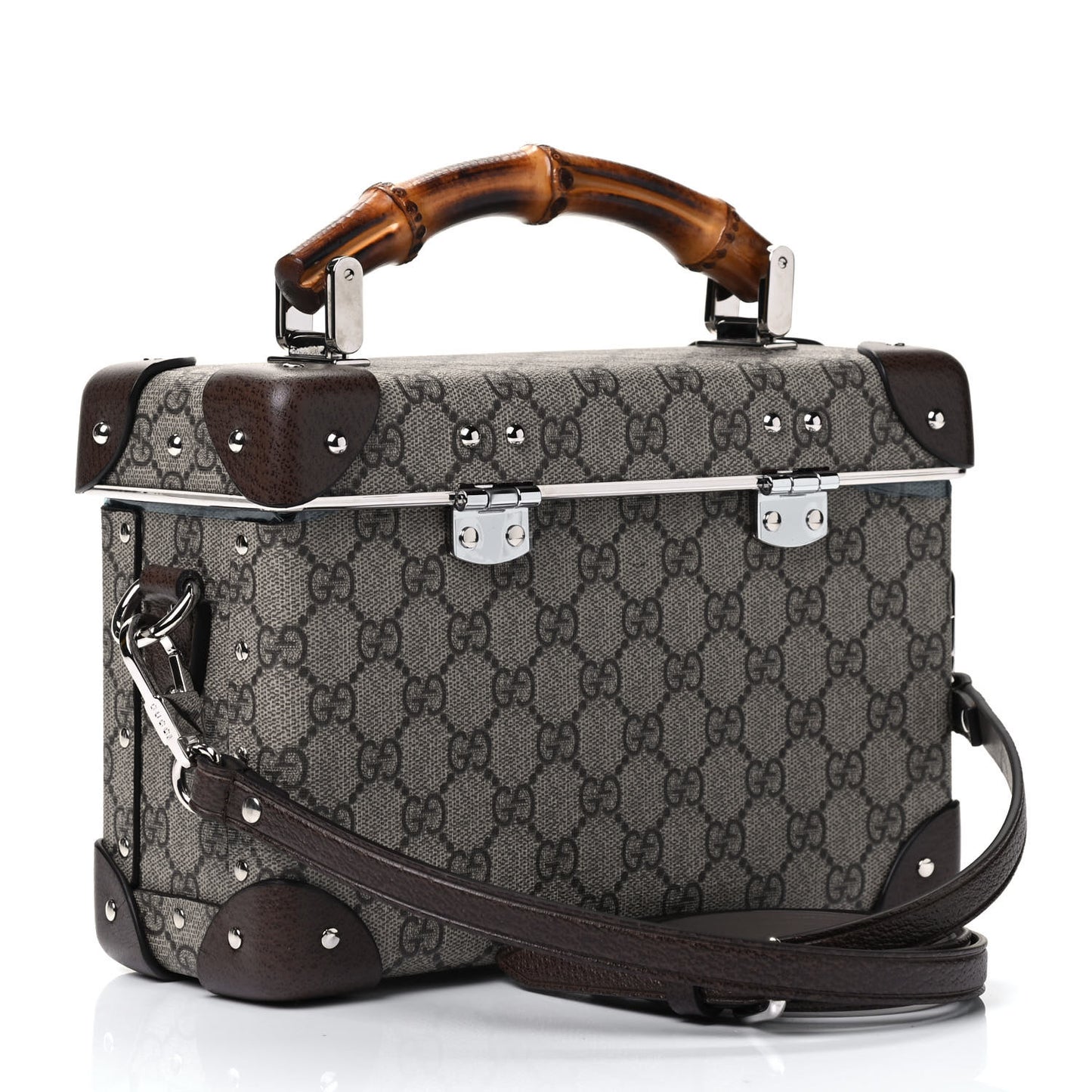 GG Supreme Monogram Globe-Trotter Beauty Case Brown