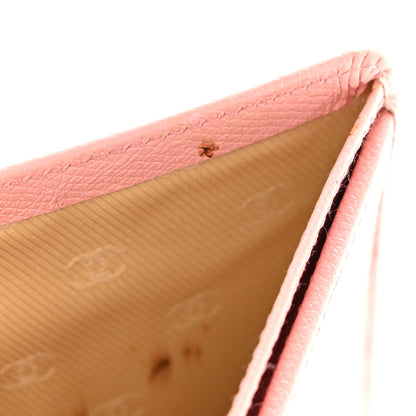 Chanel Grained Calfskin CC Button Yen Wallet Pink 10 of 13