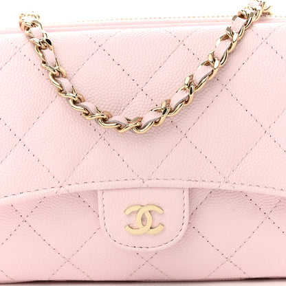 Chanel Caviar Quilted Flap Phone Holder With Chain Light Pink 9 of 11