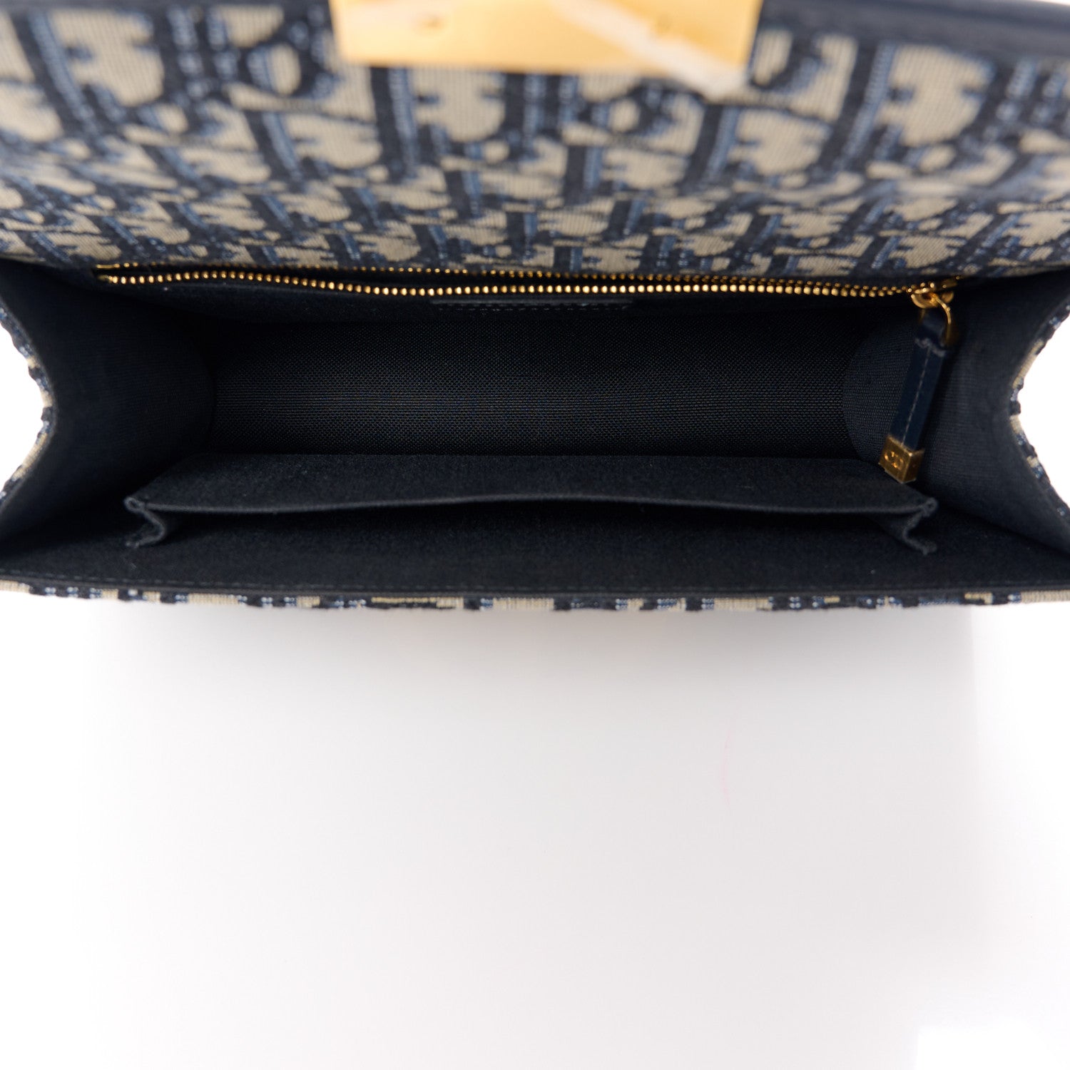 Christian Dior Oblique 30 Montaigne Chain Flap Bag Blue 5 of 13