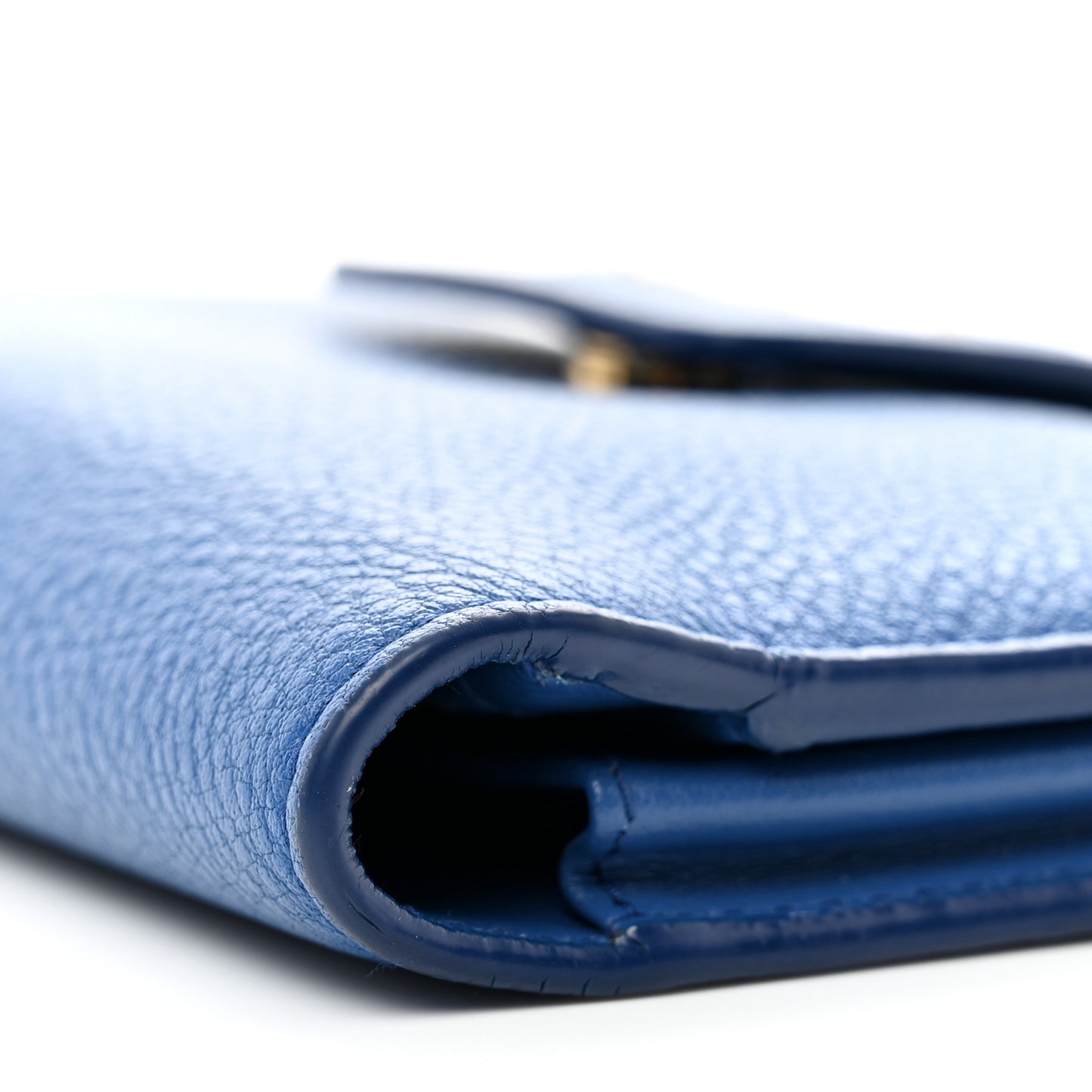 Vitello Daino Metal Wristlet iPhone Case Bluette