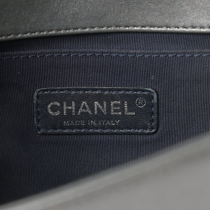 Chanel Lambskin Embossed Medium Boy Cube Flap Grey 6 of 19